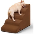thumbnail image 1 of 5-Step Dog Stairs and Ramp for High Bed,Non-Slip Sturdy Pet Steps for Small Dogs and Cats,22.2" H,Brown, 1 of 6