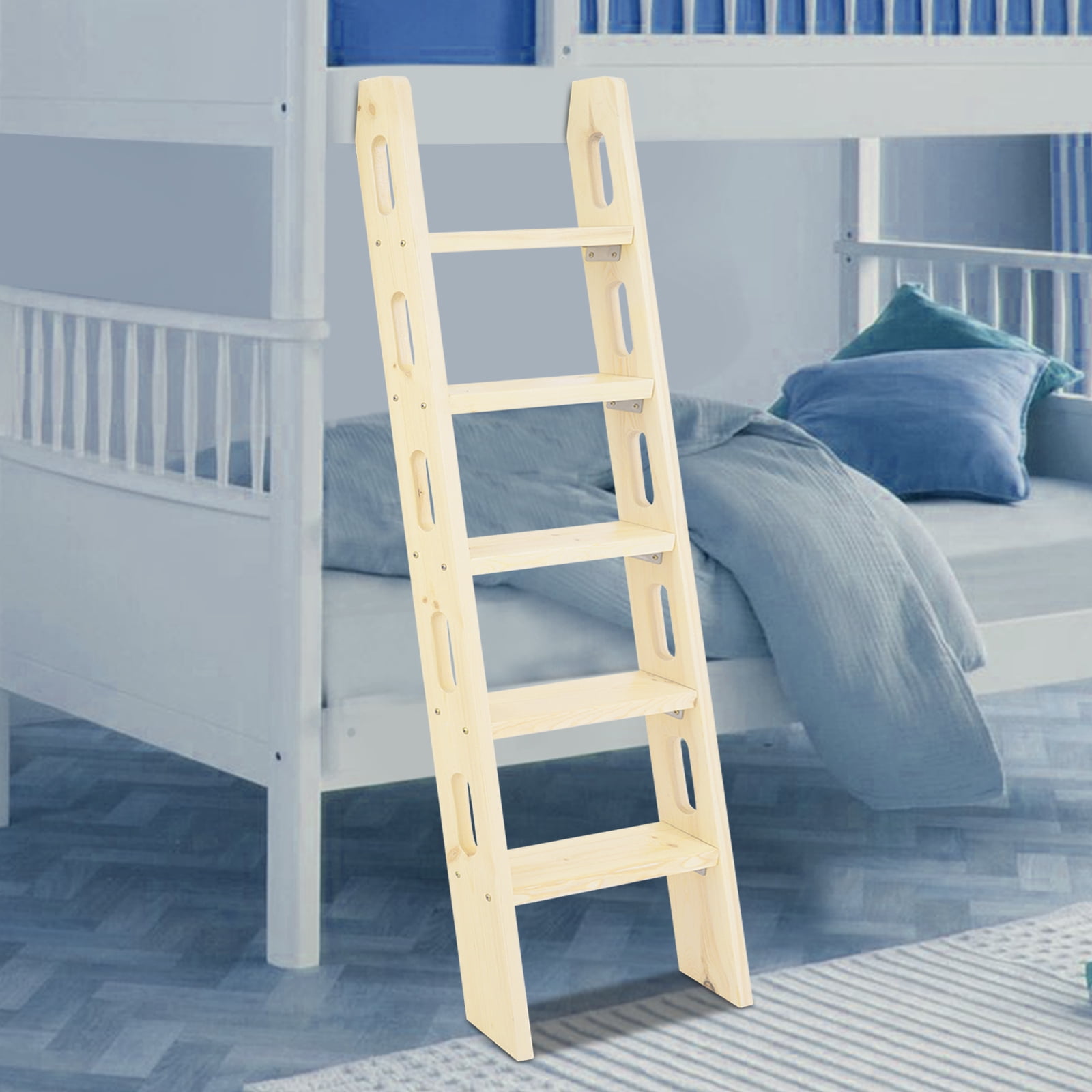 Stackable Bed Ladder 5 Steps Solid Wood Bunk Bed Ladder Bunkhouse Motorhome Ladder Long ...