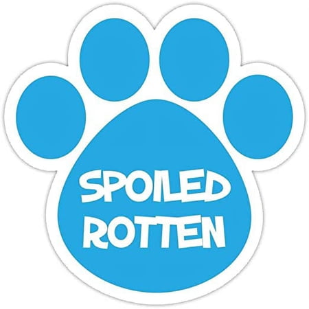 (5 Stickers Combo Deal) Dog Paw Shaped Bumper Sticker Decal: Spoiled Rotten 5"X 5" Dogs, Gifts, Cars, Trucks