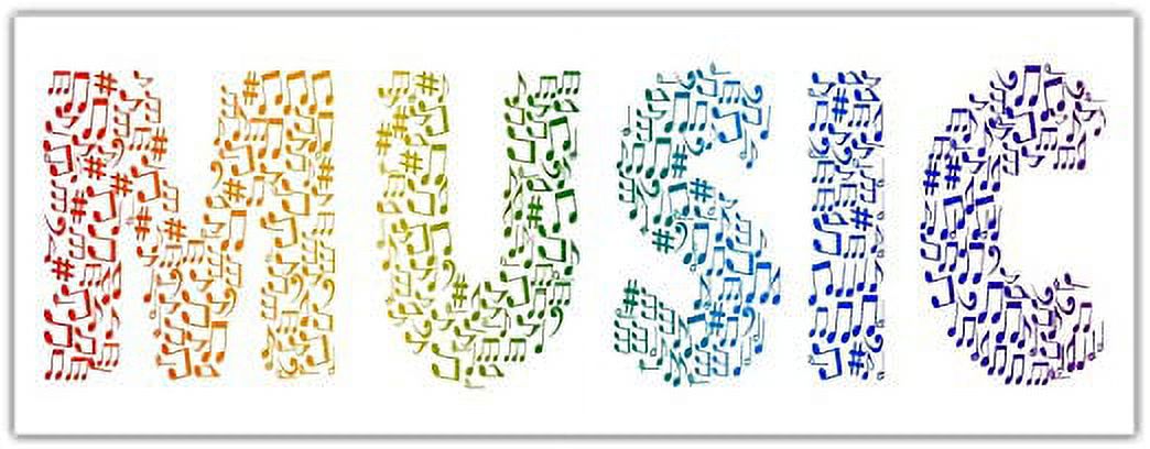 Sticker Muzik Color (5 Stickers Combo Deal) Music Rainbow Colors Colorful Notes Art Graphic ...