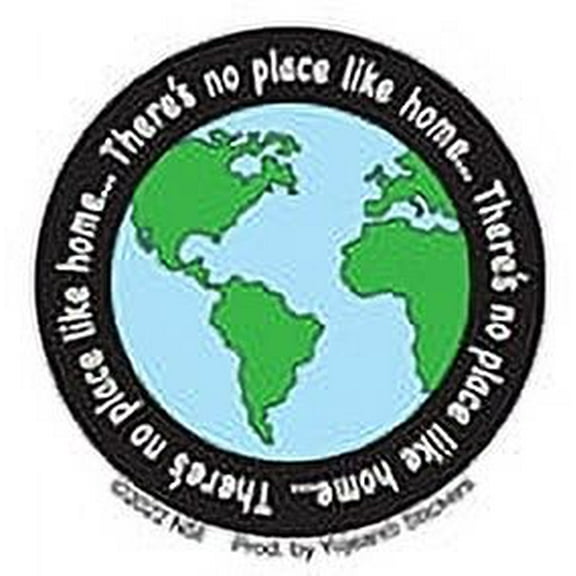 5 Stickers, THERE'S NO PLACE LIKE HOME STICKER - World Map Weather Resistant Long Lasting In / Out Door Die-Cut Decal Sticker - 2", 5 Pieces
