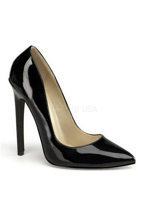 5" Stiletto Heel Pointy Toe Pump - Blk Pat, 6