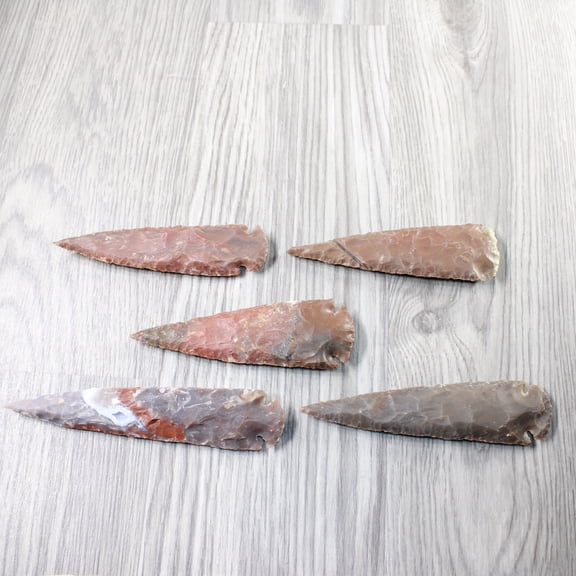 5 Stone Ornamental Spearheads  #8356     Arrowhead