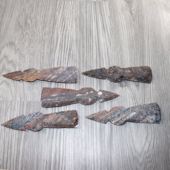 5 Stone Ornamental Tomahawk Heads #1162 Agate Jasper Axe Hatchet Ax