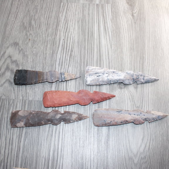 5 Stone Ornamental Tomahawk Heads #367 Agate Jasper Axe Hatchet Ax