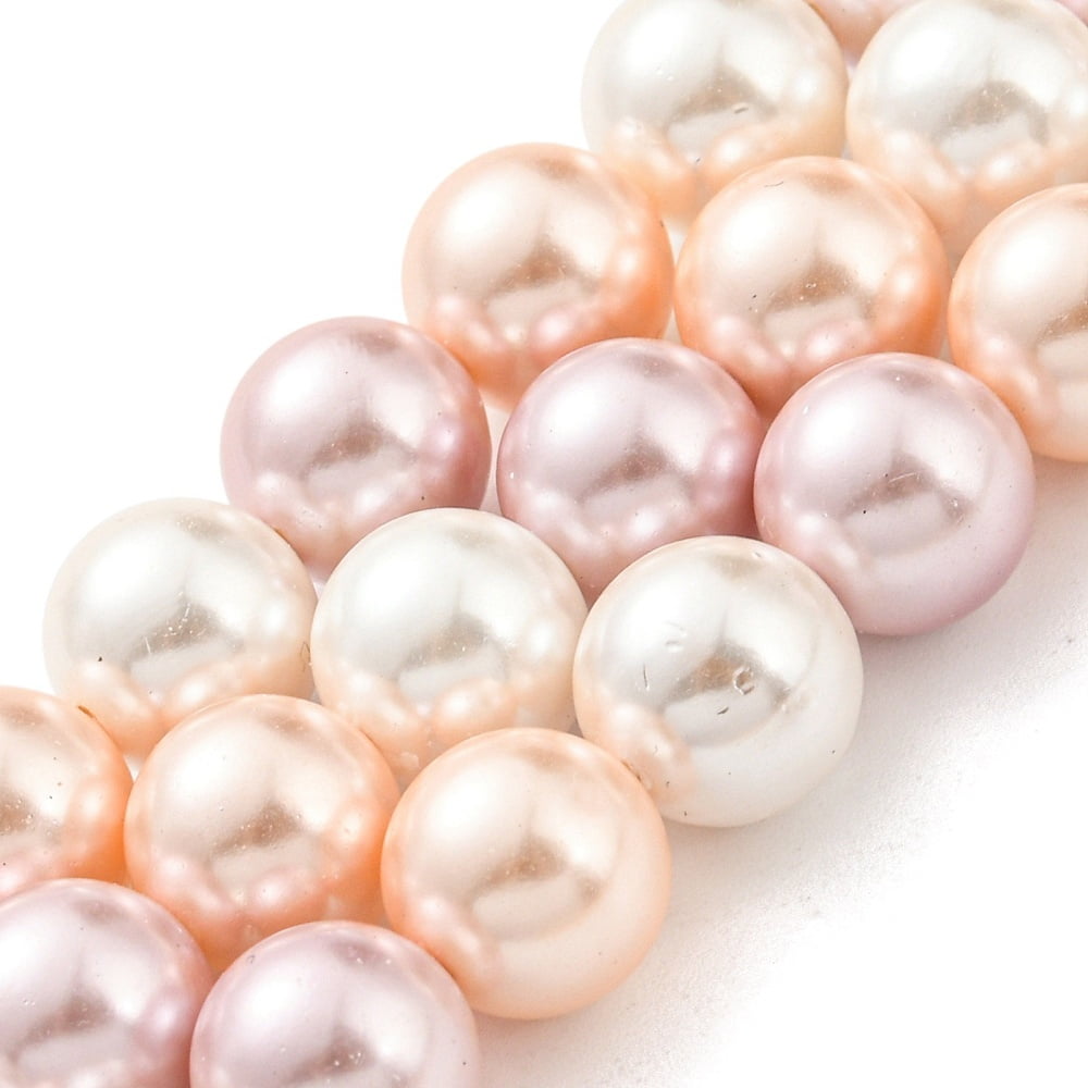 5 Strand Electroplated Shell Pearl Beads Strands Dyed Round Plum 8mm Hole: 0.8mm about 52pcs/strand 15.94 inch(40.5cm)