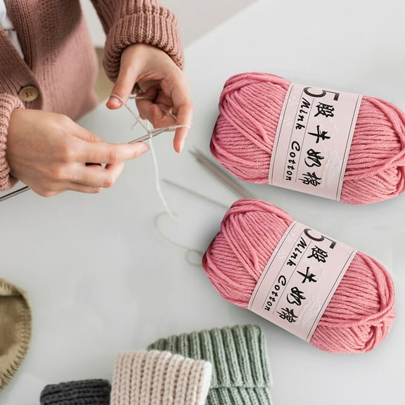 5-Strand Milk Cotton Crochet Yarn for Baby Clothes, Premium Soft Acrylic Wool Ball for Hats, Shoes and Dolls, Easy-Care Lightweight Knitting Thread for All Seasons