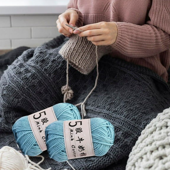 5-Strand Milk Cotton Crochet Yarn for Baby Clothes, Premium Soft Acrylic Wool Ball for Hats, Shoes and Dolls, Easy-Care Lightweight Knitting Thread for All Seasons