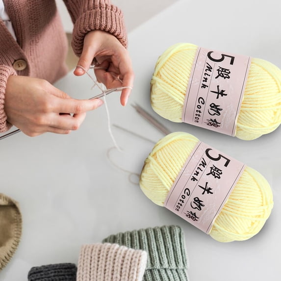 5-Strand Milk Cotton Crochet Yarn for Baby Clothes, Premium Soft Acrylic Wool Ball for Hats, Shoes and Dolls, Easy-Care Lightweight Knitting Thread for All Seasons