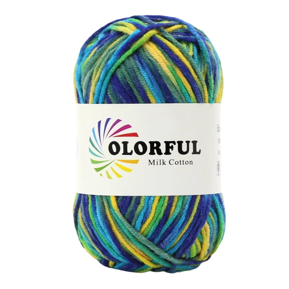 5 Strand Milk Cotton Yarn, Color Block Pattern Knitting Yarn, For Diy Crafts, Crochet, Scarves, Hats, Blankets, And Home Decor Projects