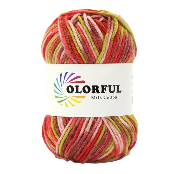 5-Strand Milk Cotton Yarn, Variegated Colored Knitting Yarn, Diy Craft Supplies For Beginners And Enthusiasts - 1Pc