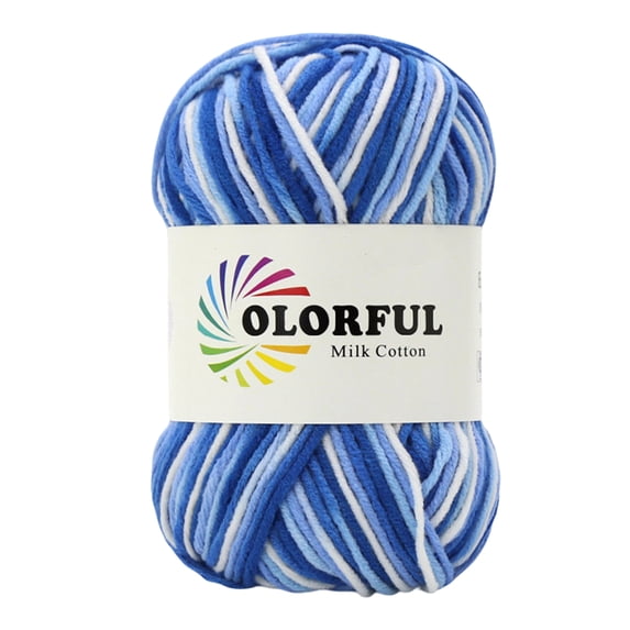 5 Strand Milk Cotton Yarn, Variegated Space Dyed, 1 Skein For Hand Knitting Crochet Diy Crafts