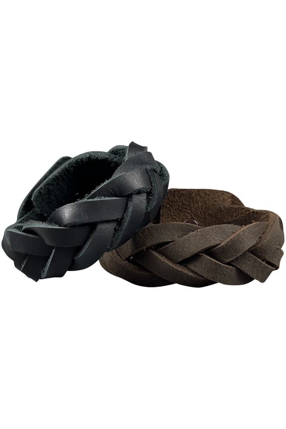 5-Strand Mystery Braid Bracelet Kit - Black and Brown 2 Pack