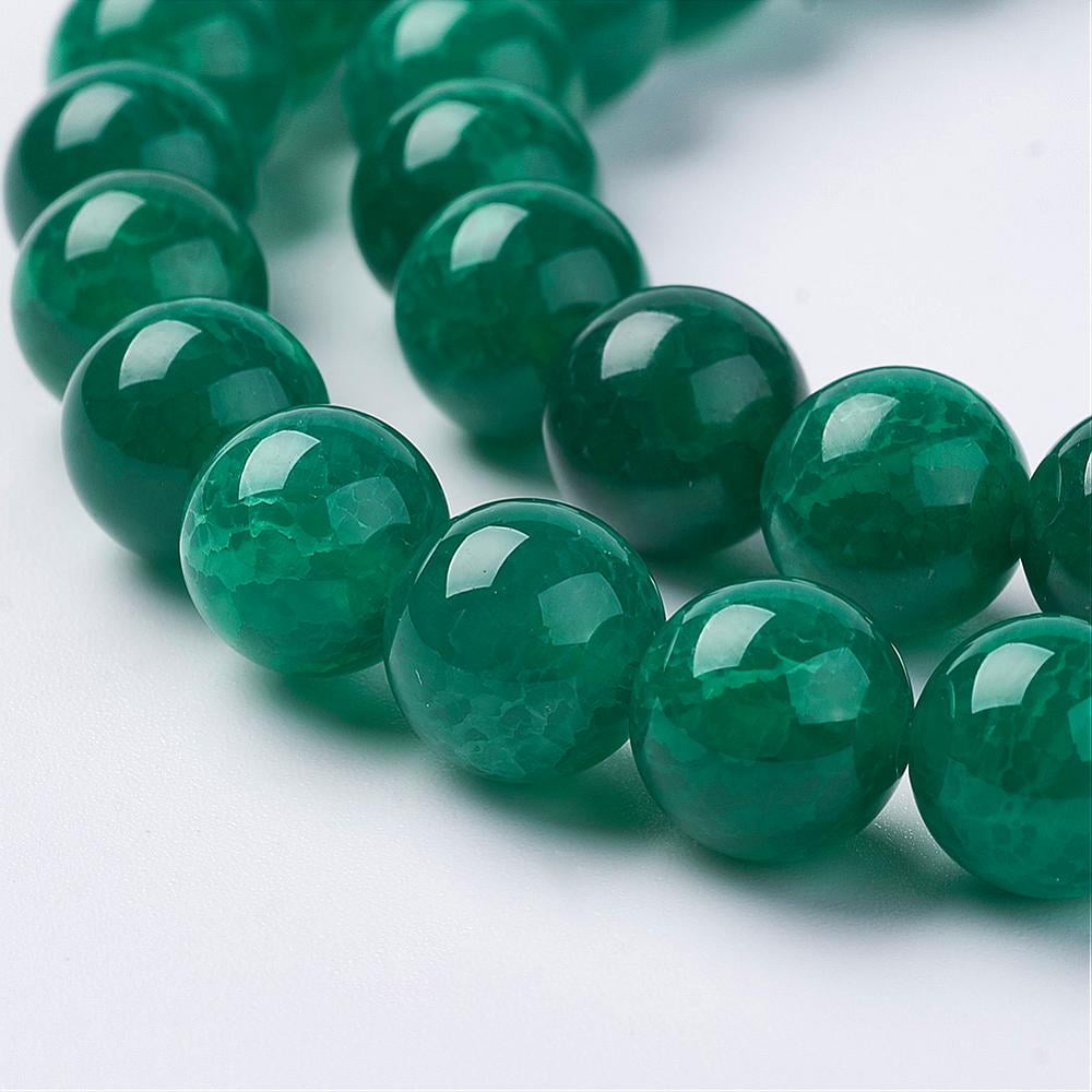 5 Strand Natural Agate Beads Strands Heated & Dyed Round Green 8mm Hole: 1mm about 48pcs/strand 15.4 inch(39cm)