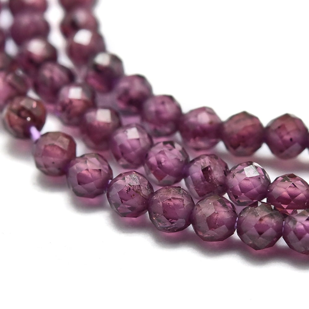 5 Strand Natural Garnet Beads Strands Round Faceted 2mm Hole: 0.4mm ...