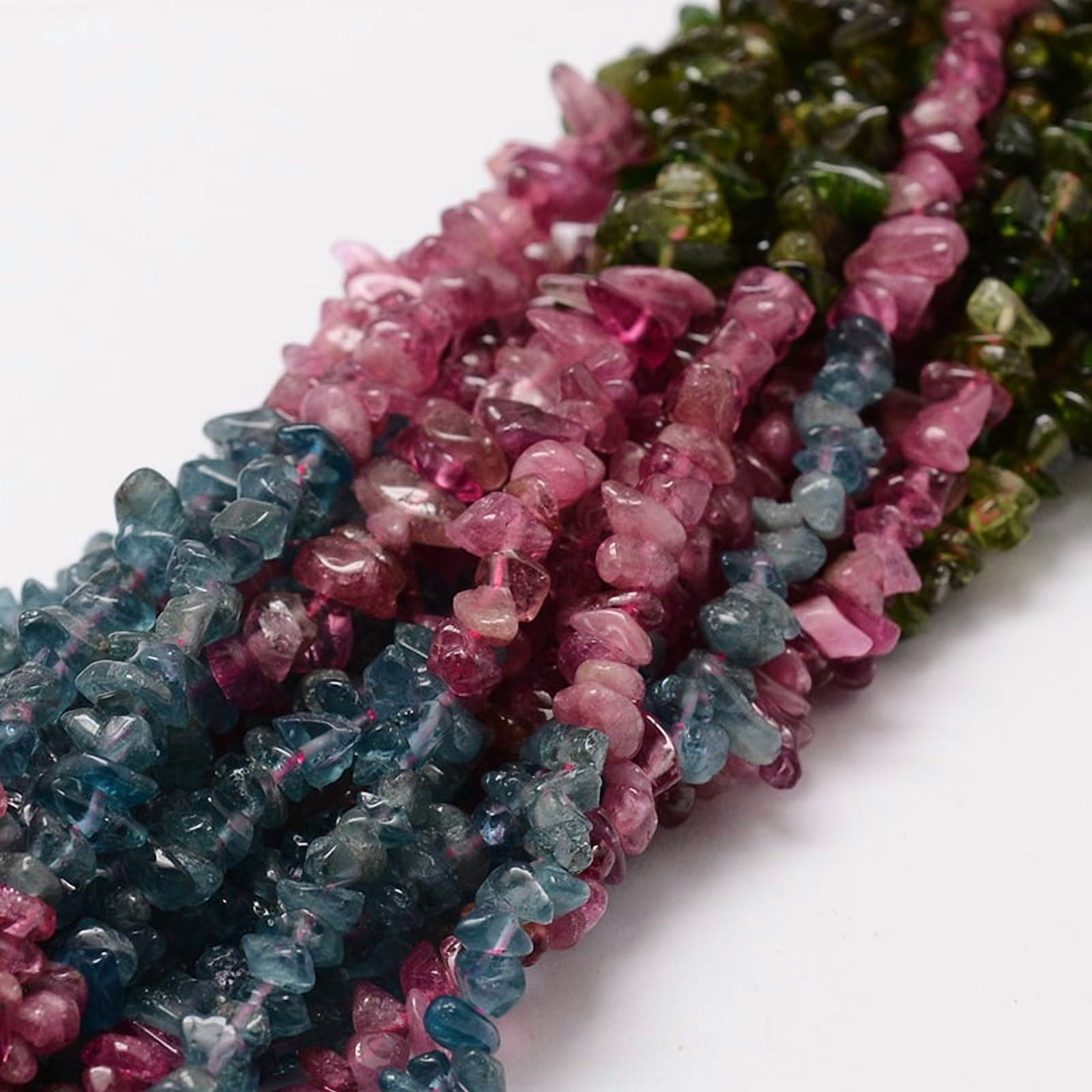 Multicolour Strands 5 Strand Natural Multicolor Chip Bead Strands 3~5x3~5mm Hole: 1mm about ...