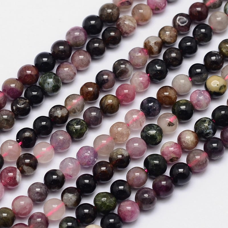 Multicolour Strands 5 Strand Natural Multicolor Round Bead Strands 5mm Hole: 1mm about ...