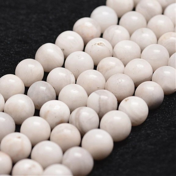 5 Strand Natural White Crazy Lace Agate Bead Strands Round 10mm Hole: 1mm 37pcs/strand 14.9 inch~15.1 inch