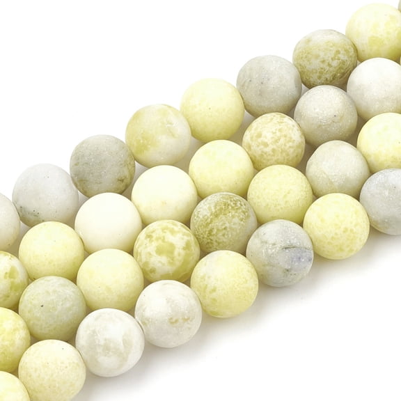 5 Strand Natural Yellow Mustard Jasper Beads Strands Frosted Round 8~8.5mm Hole: 1mm 45pcs/strand 14.76 inch(37.5cm)
