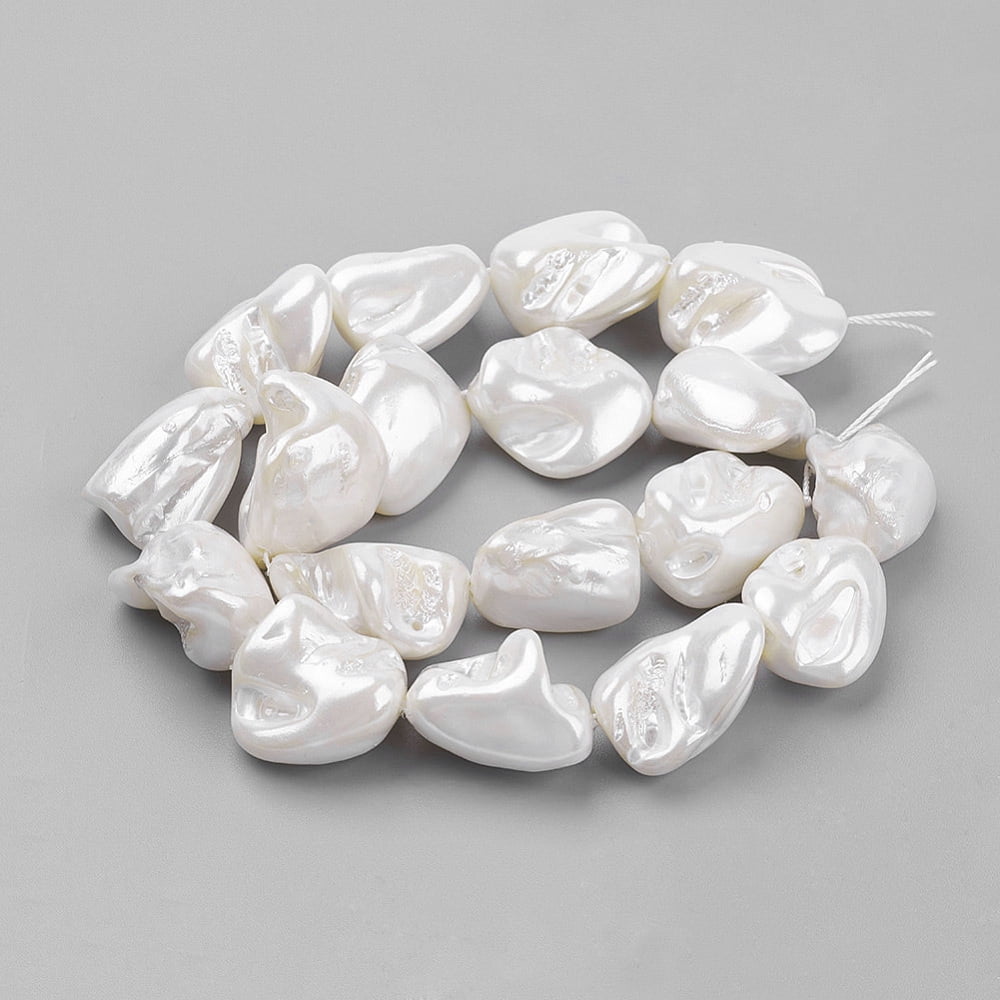5 Strand Shell Pearl Beads Strands WhiteSmoke 9~28x8~27x7~20mm Hole: 1mm about 17~23pcs/strand 15.7 inch(39.8cm)