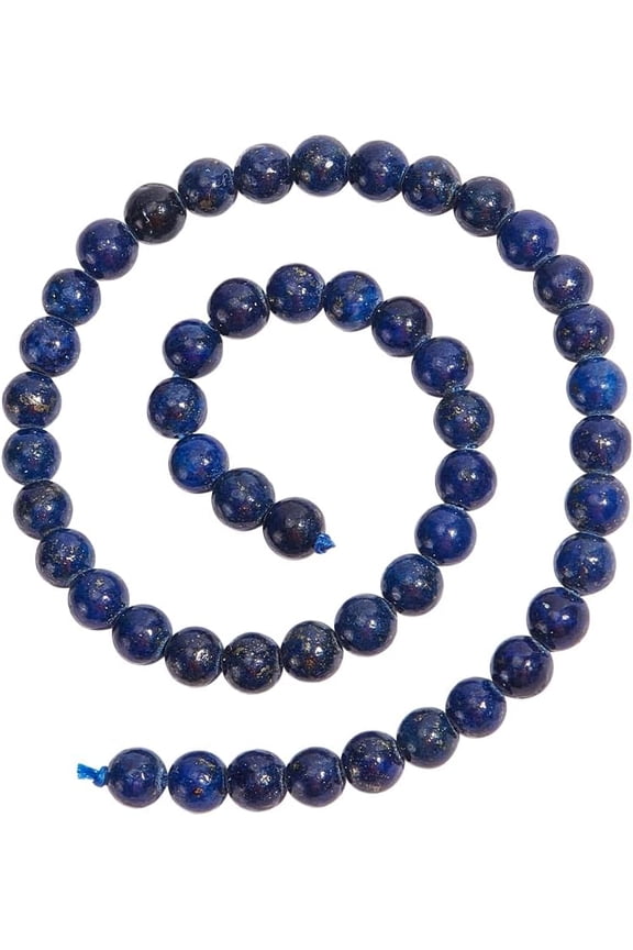 5 Strands About 220 Pcs Natural Lazuli Beads 4mm Smooth Round Stone Beads Loose Gemstone Beads Spacer Beads for DIY Crafts Necklace Bracelet Jewelry Making