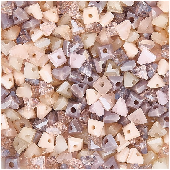5 Strands Electroplate Glass Beads Strands Triangle Pink 3.5x6x4.5mm Hole: 1mm 100pcs/strand 13.39''(34cm)