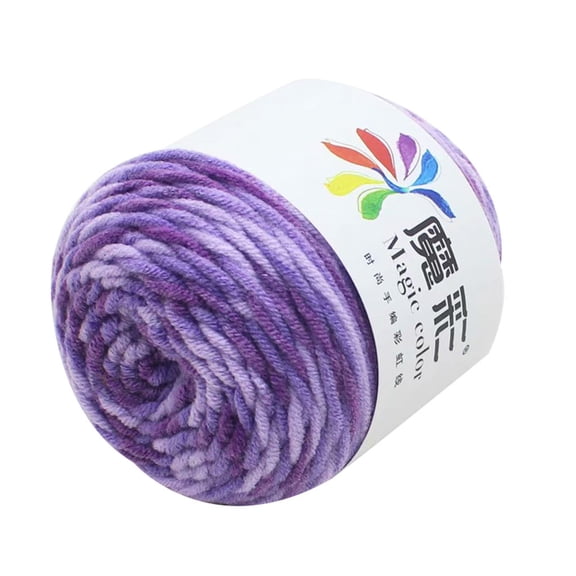 5 Strands Rainbow Cotton Yarn for DIY Crochet & Knitting, Soft 50g Wool Thread for Sweaters Scarves Hats Craft Making, Perfect for Handcraft Sewing Kit & Beginner Crochet Enthusiasts,1pc,F-style