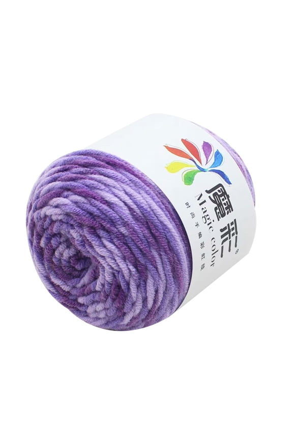 5 Strands Rainbow Cotton Yarn for DIY Crochet & Knitting, Soft 50g Wool Thread for Sweaters Scarves Hats Craft Making, Perfect for Handcraft Sewing Kit & Beginner Crochet Enthusiasts,1pc,F-style