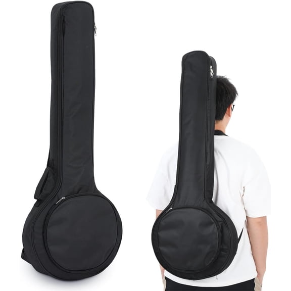 5 String Banjo Soft Bag, Thick Padded Gig Bag with Dual Handle Wrap and Carrying Pouch