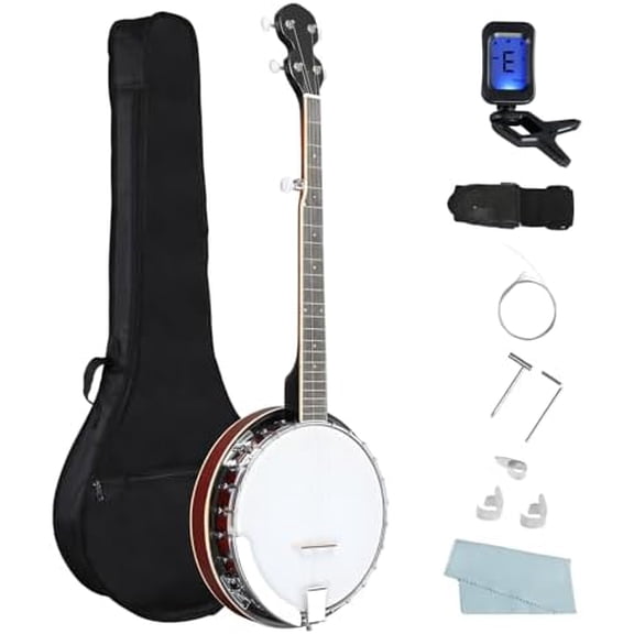 5 String Banjos, Full-Size Right Handed Banjo 5 Strings Set with Closed Solid Sapele Back & Premium Mahogany Neck for Adults Beginner$$Musical Instruments