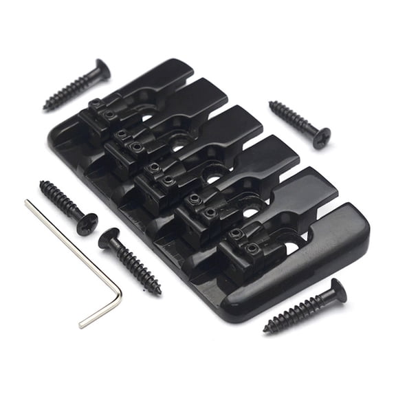 5 String Bass Bridge A Style Top Load Tailpiece with Saddles for Electric Bass, Precisions Electric Instruments