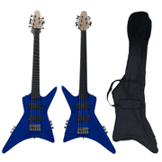 5 String fretless bass/ 5 string Fanned Fret Bass Busuyi Guitar + Bag Blue