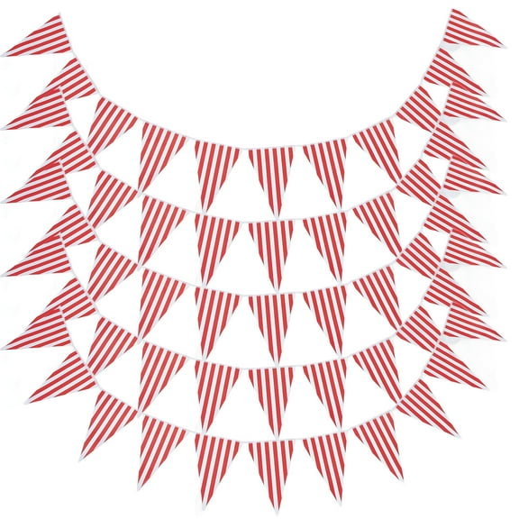 5 Strings Circus Bunting Fan Flag Carnival Decoration Flag Paper Birthday Party Bunting Banner Red Triangle Banner Flags Festival Celebration Pennant