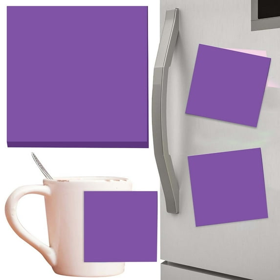 Under $5 Strong Adhesive Sticky Notes, Super Sticky Notes, 4-Pack Bright Color Memo Pads for Office & Reminders, Super Sticky Notes, Purple, by Goohae
