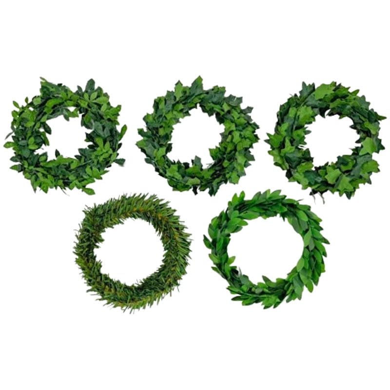 5 Style Mini Leaf Garland, Dollhouse Miniature Ivy Leaf Vine Garland, Dollhouse Mini Wreath, Mini Christmas Garland, for Making 1:6 Scale Dollhouse Mini Wreath, Fairy Wedding Crowns, Decor 16 FT