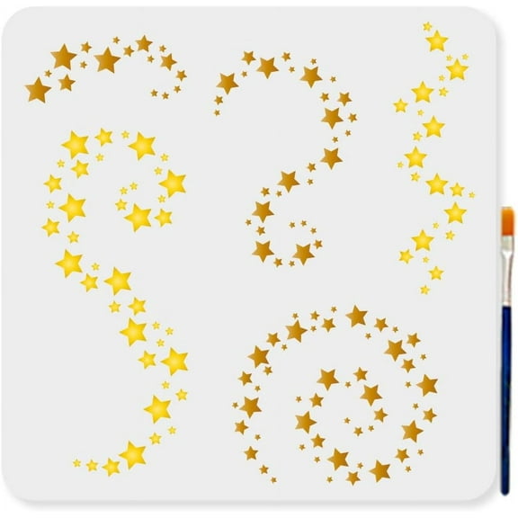 5 Style Twinkle Star Stencil 11.8x11.8inch Bling Star Pattern Template Star River Galaxy Stencil Star Cluster Stencil for Painting on Wall Home Decor DIY Craft