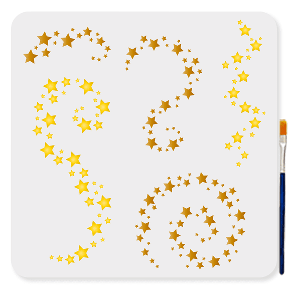 5 Style Twinkle Star Stencil 11.8x11.8inch Bling Star Pattern Template Star River Galaxy Stencil Star Cluster Stencil for Painting on Wall Home