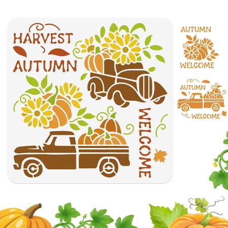 5 Styles Fall Harvest Truck Stencil