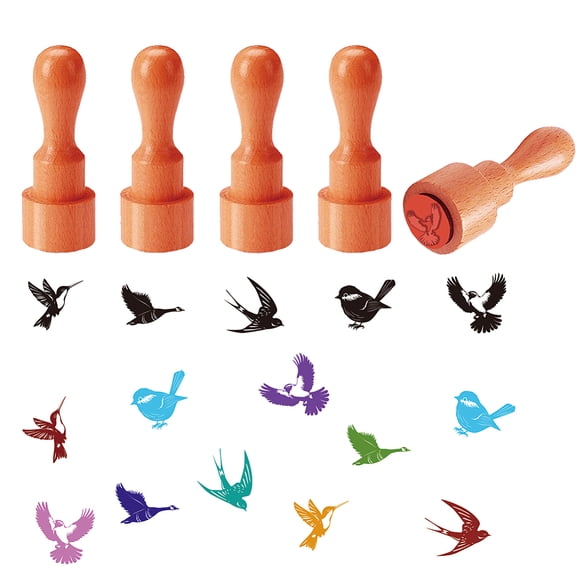 5 Styles Hummingbird Stamps Bird Pattern Mini Stamp Wooden Egg Stamp Unique Designs Egg Drawing Stamps