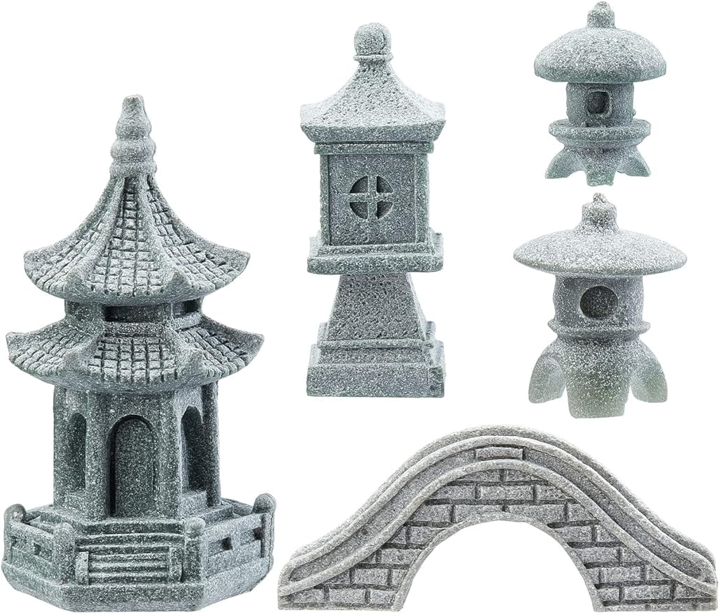 5 Styles Pagoda Lantern Garden Statue...