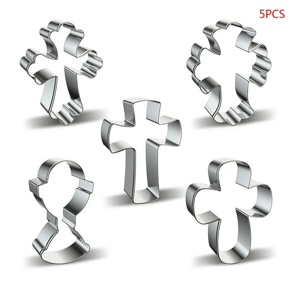 5 Styles Stainless Steel Cookie Cutter Mold Cross Biscuit Mould DIY Fondant Pastry Decorating Baking Tools