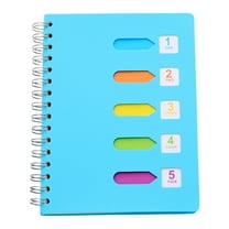 5 Subject Notebook College Ruled Spiral White Paper for Writing Sketching Customizable 5-Tab Spiral Notebook, Removable Dividers for Flexible Note Organization, A5 College Ruled,Blue