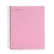 Mintra 5 Subject Spiral Notebook - Pink - College Ruled - Durable Poly Cover/5 Poly Pockets/200 Sheets