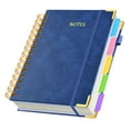 thumbnail image 1 of 5 Subject Notebook Hardcover Spiral Bound with Removable Dividers Tabs 300 Pages B5 Size College Ruled Journal for Women Students School Work Note Taking Leather Cover 8x10 Inches, 1 of 4