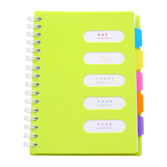 5 Subject Notebook Large Notebook with Dividers Notebooks for Work Multi Subject Notebook with 5 Tabs Organizer Notebooks for Note Taking Office(Green)