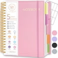 thumbnail image 1 of CTCMSP 5 Subject Spiral Notebook,Leather Hardcover Notebook with Removable Dividers Tabs,College Ruled Organizer Notebooks for Work Study Office Academic Supplies,300Pages, 1 of 8