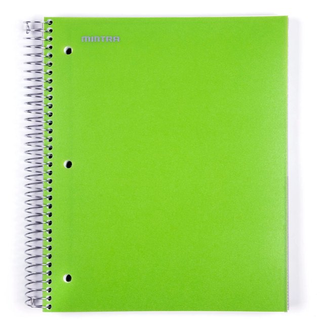 5 Subject Notebook Wide Ruled Durable Poly Cover/5 Poly Pockets/200