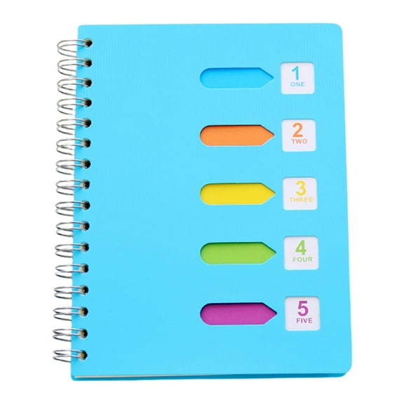5 Subject Spiral Notebook with Removable Tabs,A5 College Ruled 220 Pages College Ruled , Office Note-Taking, College Ruled,Spiral Notebook Lined Journal with Removable Dividers Tabs,Blue
