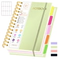 thumbnail image 1 of 5 Subject Spiral Notebook with Removable Dividers Tabs Hardcover Notebook Journal for Women Men,Perfect for Academic Supplies,College Ruled,300 Pages, 1 of 8