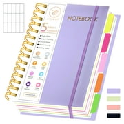 5 Subject Spiral Notebook with Removable Dividers Tabs Hardcover Notebook Journal for Women Men,Perfect for Academic Supplies,College Ruled,300 Pages